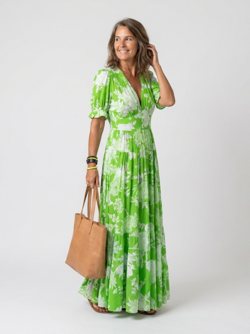 Lily | Floral V-Neck Maxi Dress