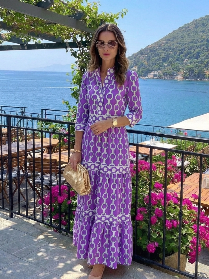 Audrey | Casual Pattern Midi Dress