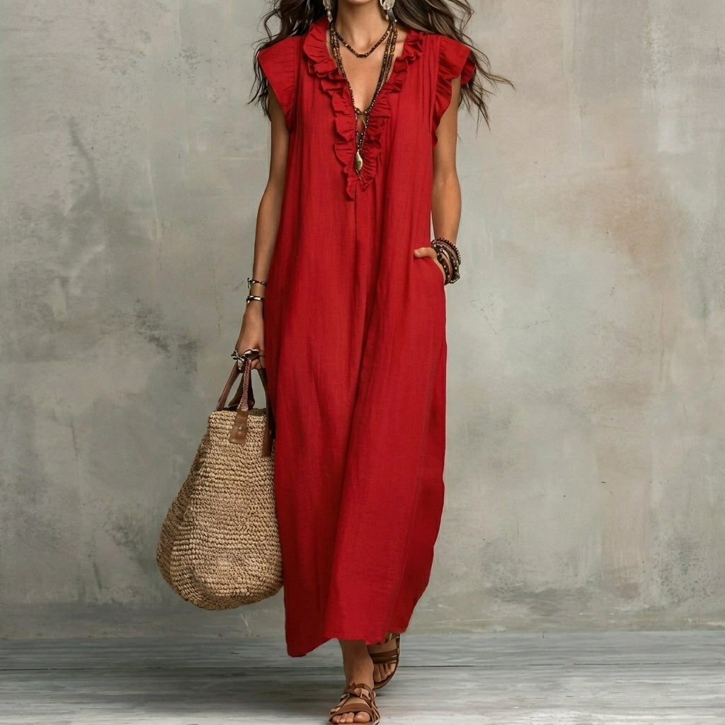 Rebecca | Long Linen Dress