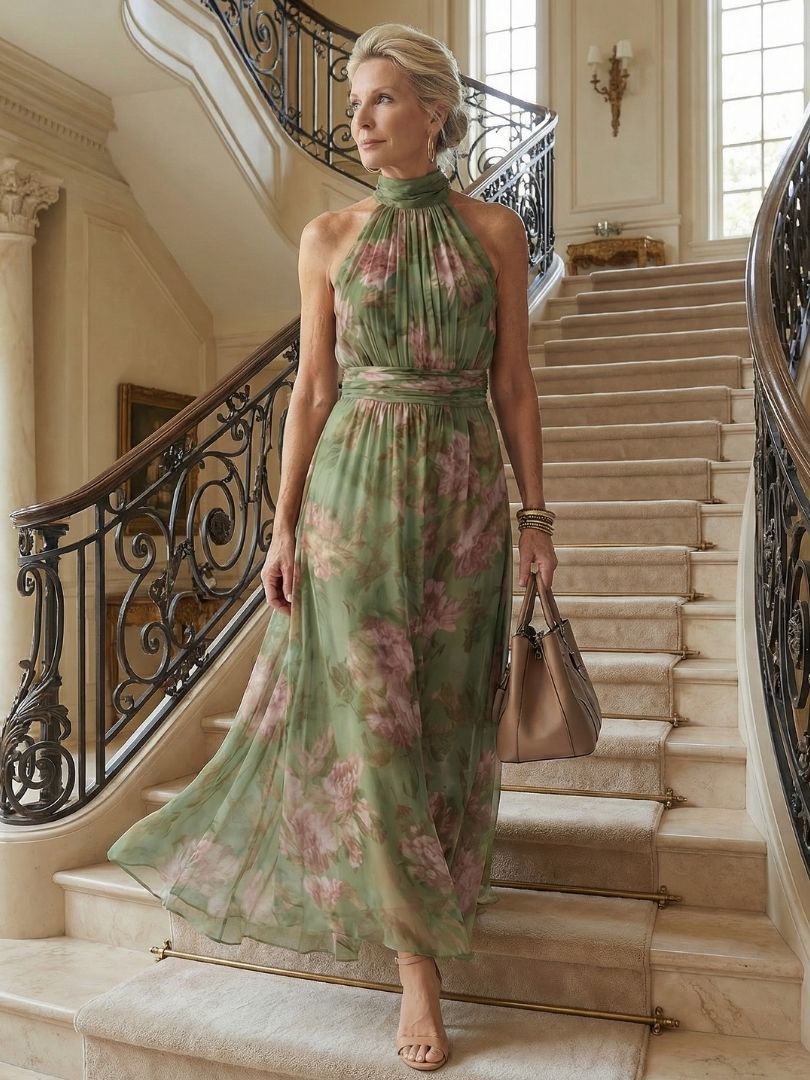 Paisley | Floral Halter Midi Dress