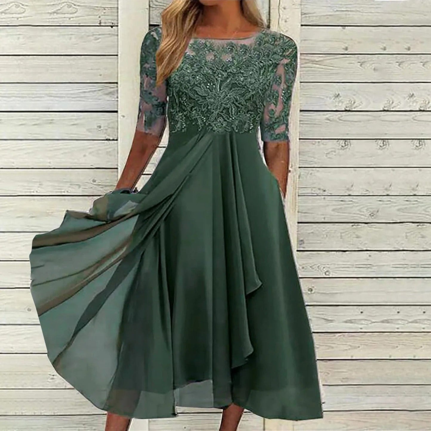 Zaria | Lace Midi Dress