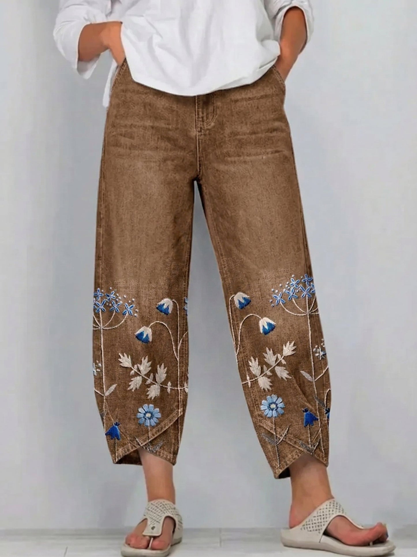 Hazel | Casual Embroidered Pants
