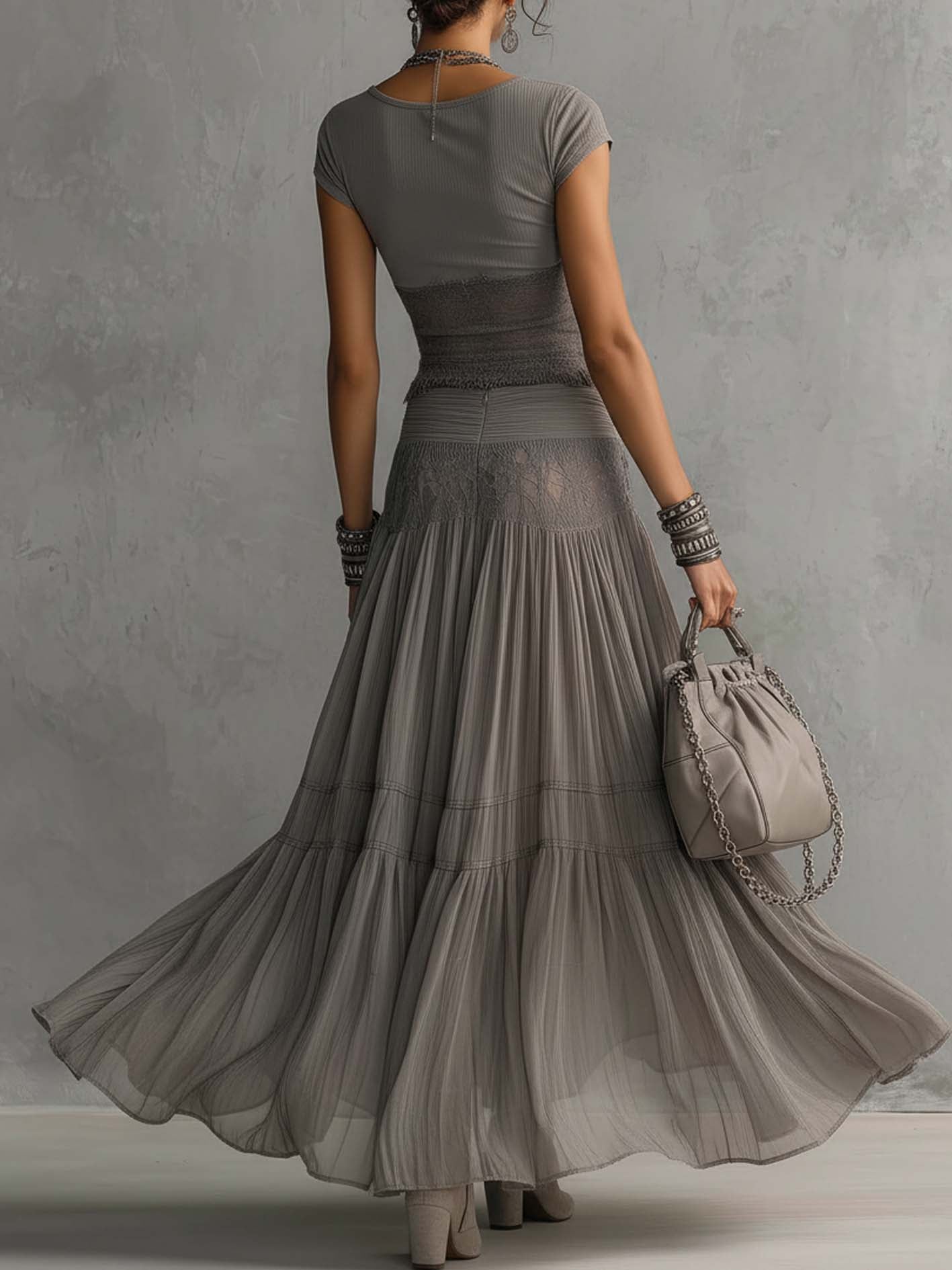 Ester | Aesthetic Maxi Skirt Set