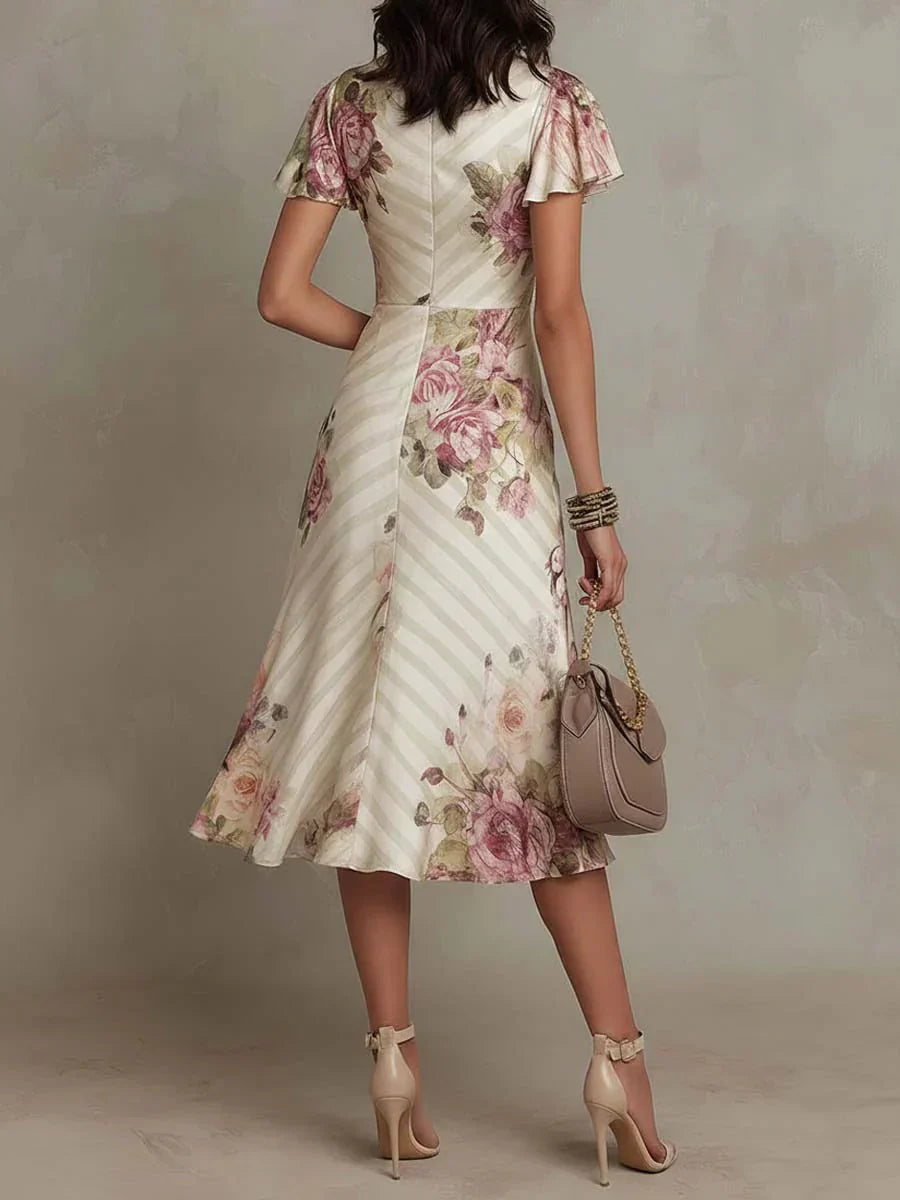 Evelyn | Elegant Floral Midi Dress