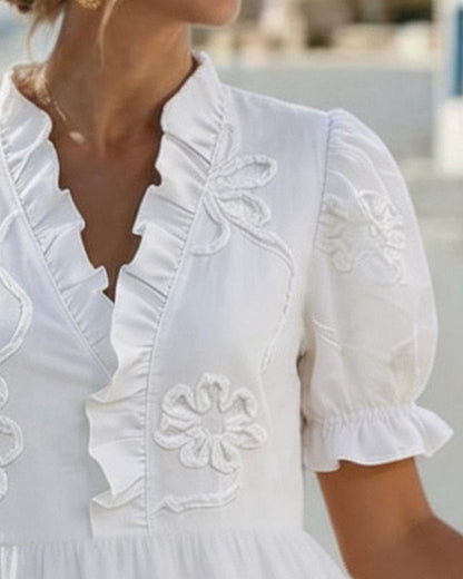 Claire | Floral Dress with Puff Sleeves