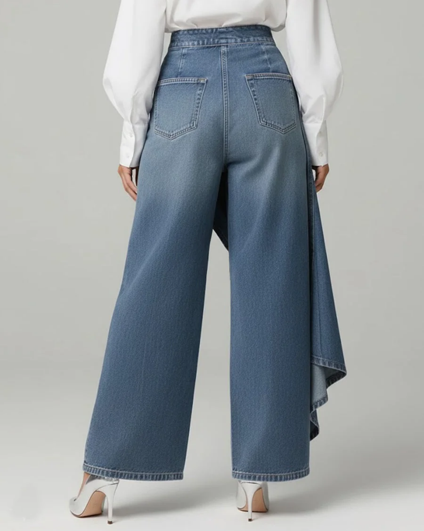Chloe | Fashionable Denim Wrap Trousers