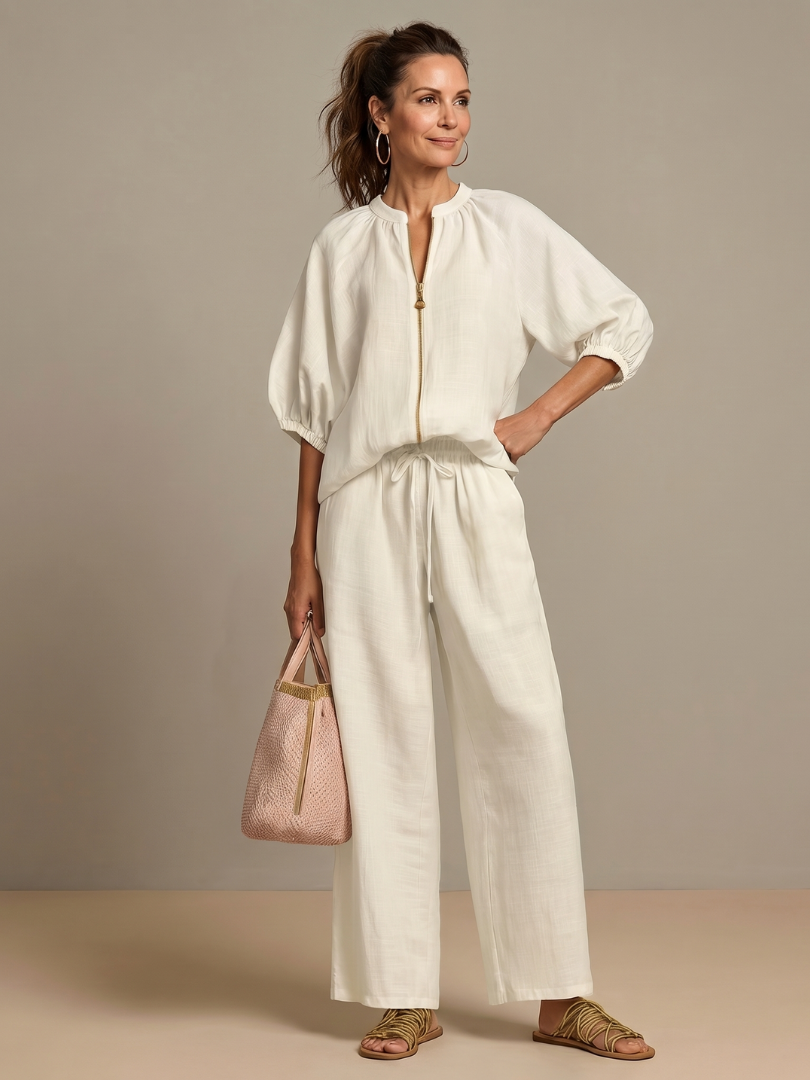 Stella | Casual Zip Blouson Top