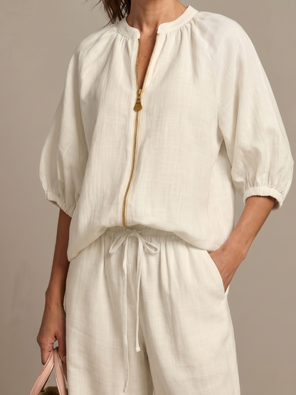 Stella | Casual Zip Blouson Top