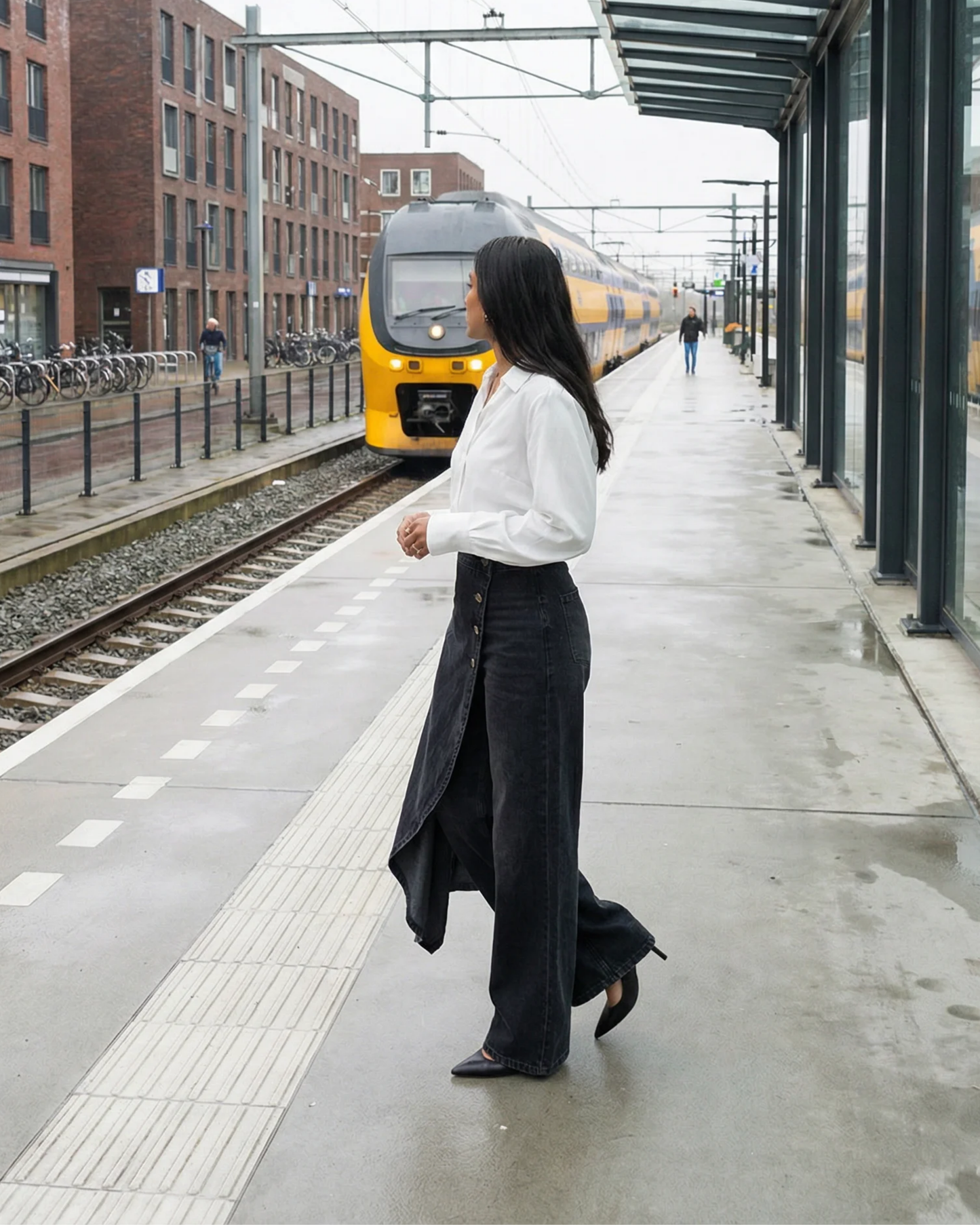 Chloe | Fashionable Denim Wrap Trousers