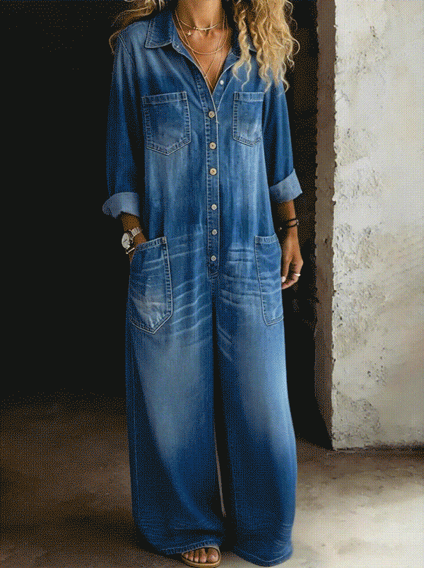 Victoria | Long Sleeve Denim Overall