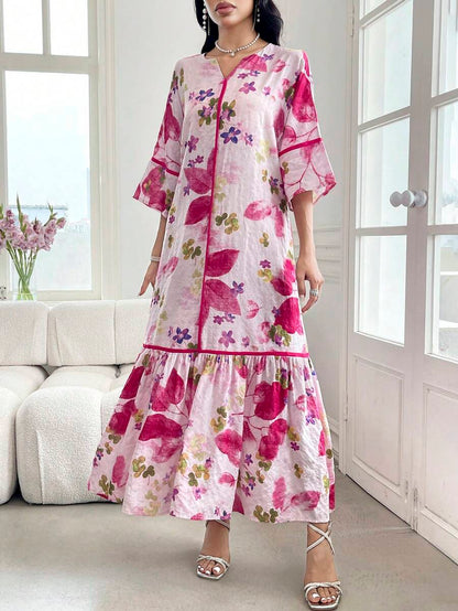 Leah™ | Floral Print Ruffle Dress