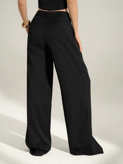 High Waist Pleated Wide Leg Pants