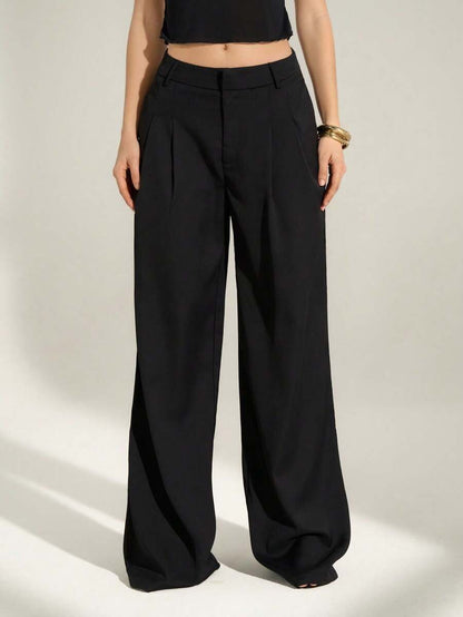 High Waist Pleated Wide Leg Pants