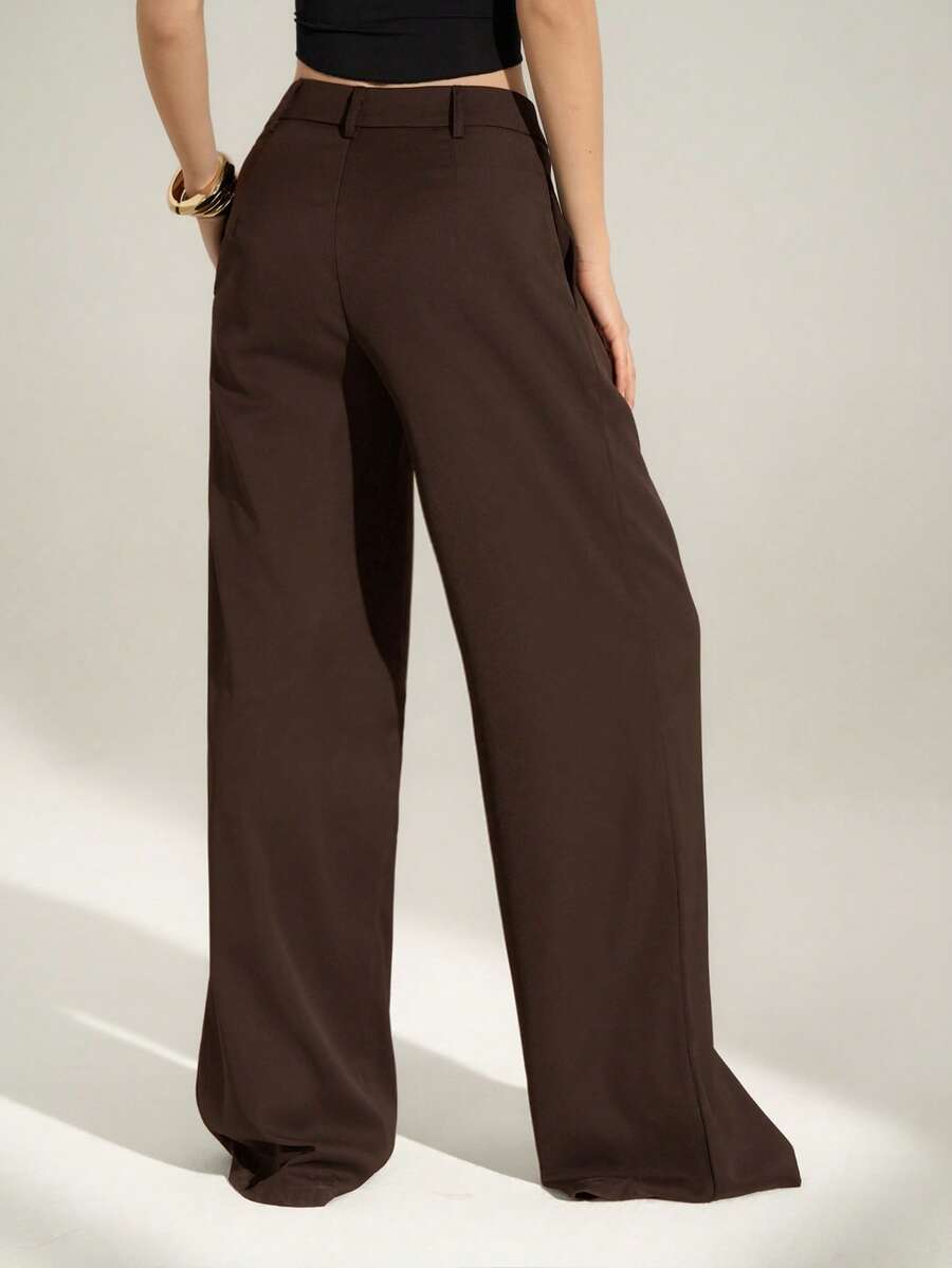 High Waist Pleated Wide Leg Pants
