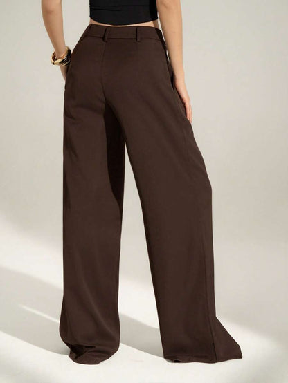 High Waist Pleated Wide Leg Pants