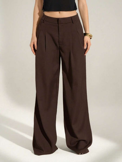 High Waist Pleated Wide Leg Pants