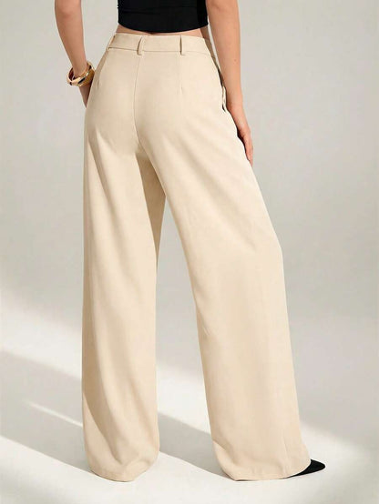 High Waist Pleated Wide Leg Pants