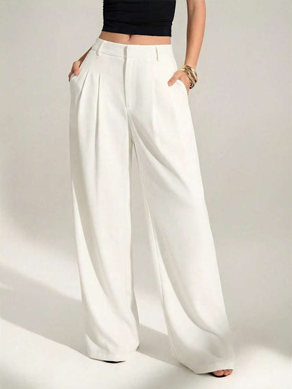 High Waist Pleated Wide Leg Pants