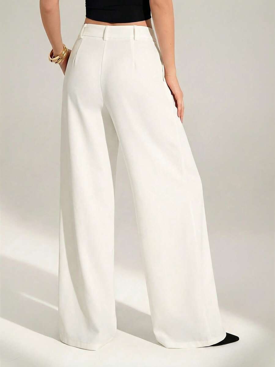 High Waist Pleated Wide Leg Pants