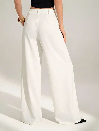 High Waist Pleated Wide Leg Pants