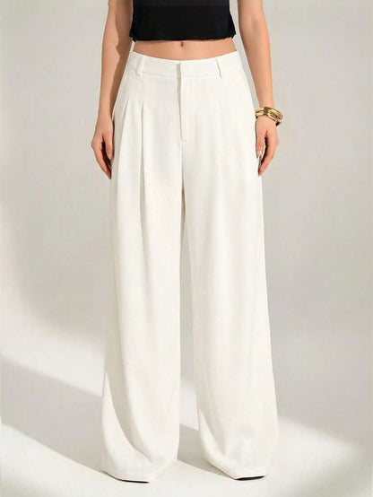 High Waist Pleated Wide Leg Pants