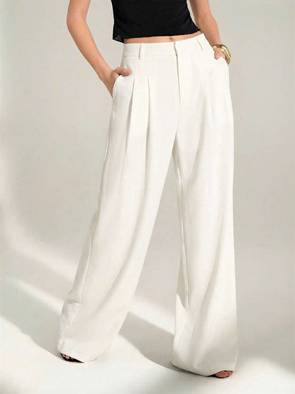 High Waist Pleated Wide Leg Pants