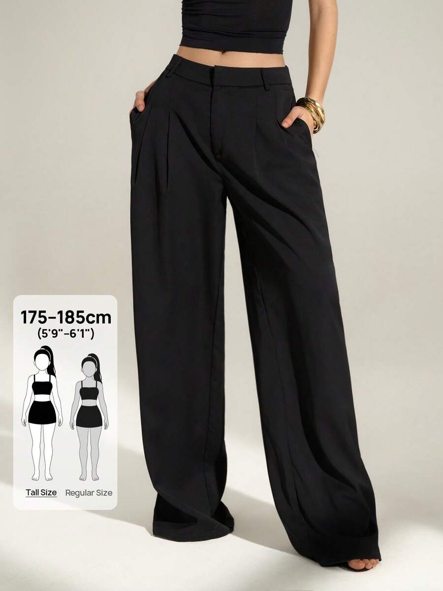 High Waist Pleated Wide Leg Pants