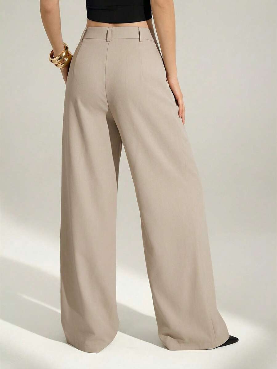 High Waist Pleated Wide Leg Pants