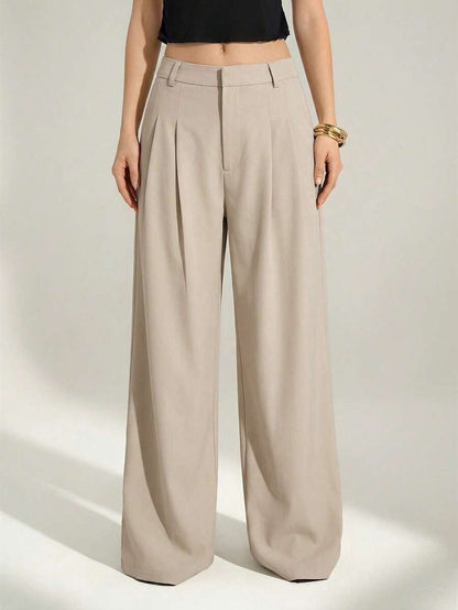 High Waist Pleated Wide Leg Pants