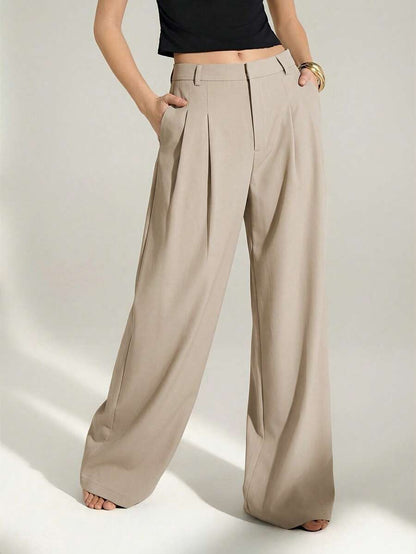 High Waist Pleated Wide Leg Pants