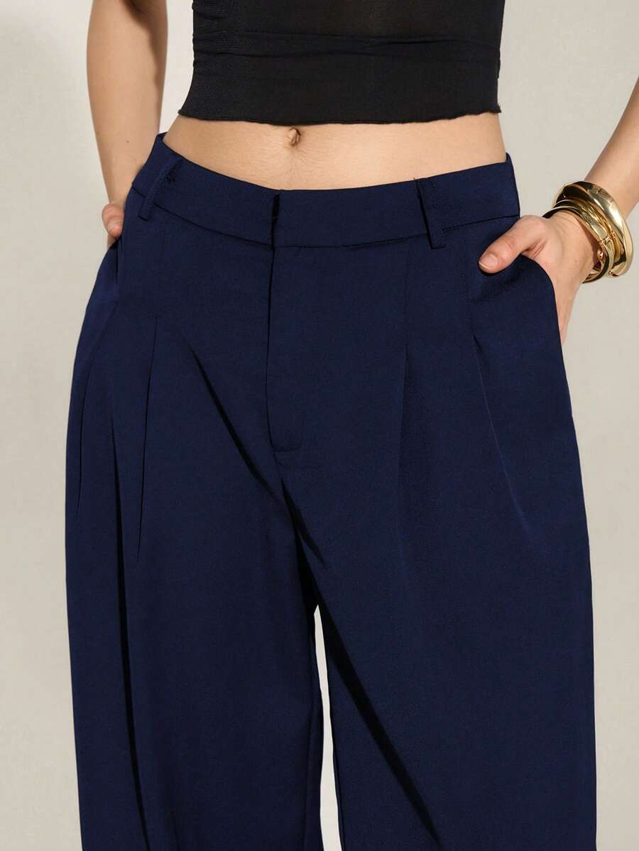 High Waist Pleated Wide Leg Pants