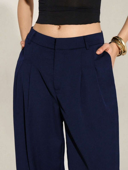 High Waist Pleated Wide Leg Pants