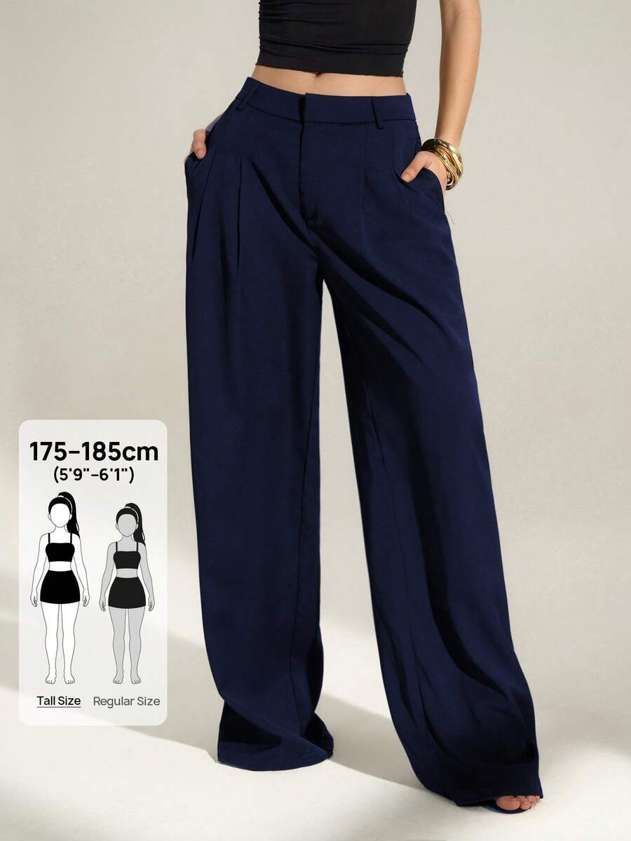 High Waist Pleated Wide Leg Pants
