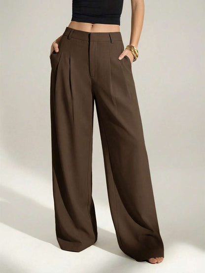 High Waist Pleated Wide Leg Pants