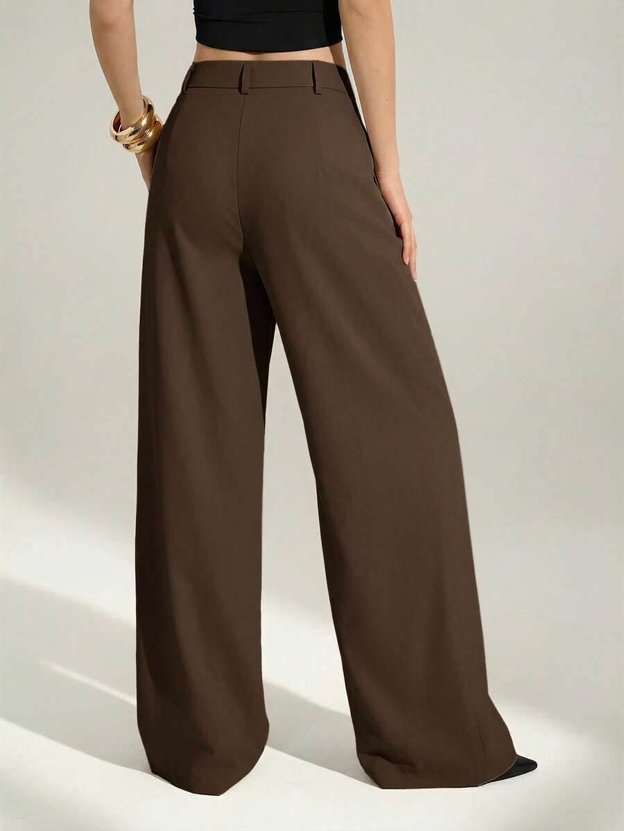 High Waist Pleated Wide Leg Pants