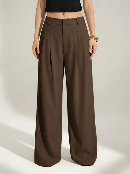 High Waist Pleated Wide Leg Pants