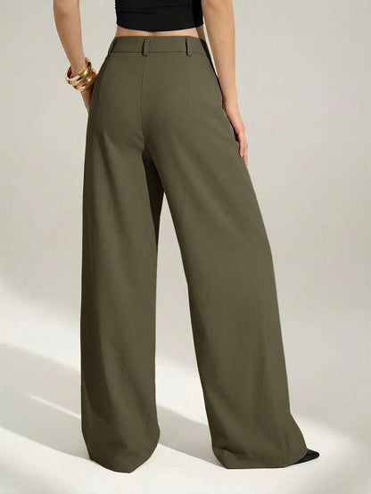High Waist Pleated Wide Leg Pants