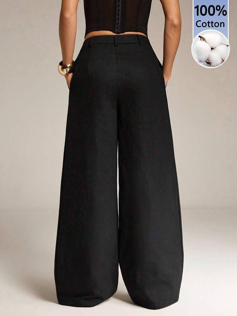 High Waist Pleated Wide Leg Pants
