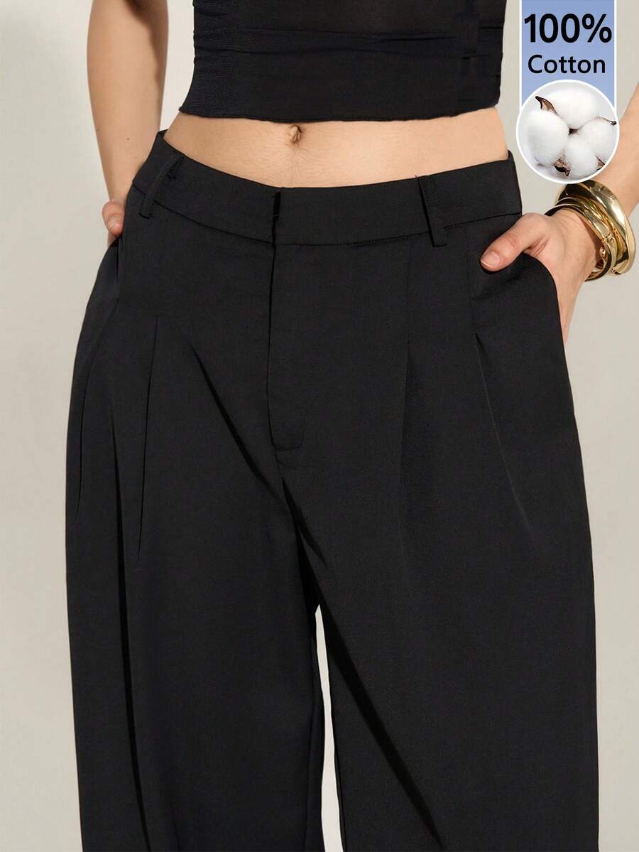 High Waist Pleated Wide Leg Pants
