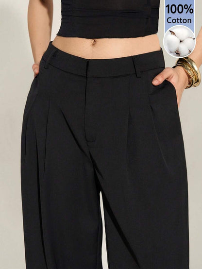 High Waist Pleated Wide Leg Pants