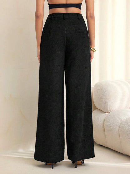 High Waist Pleated Wide Leg Pants