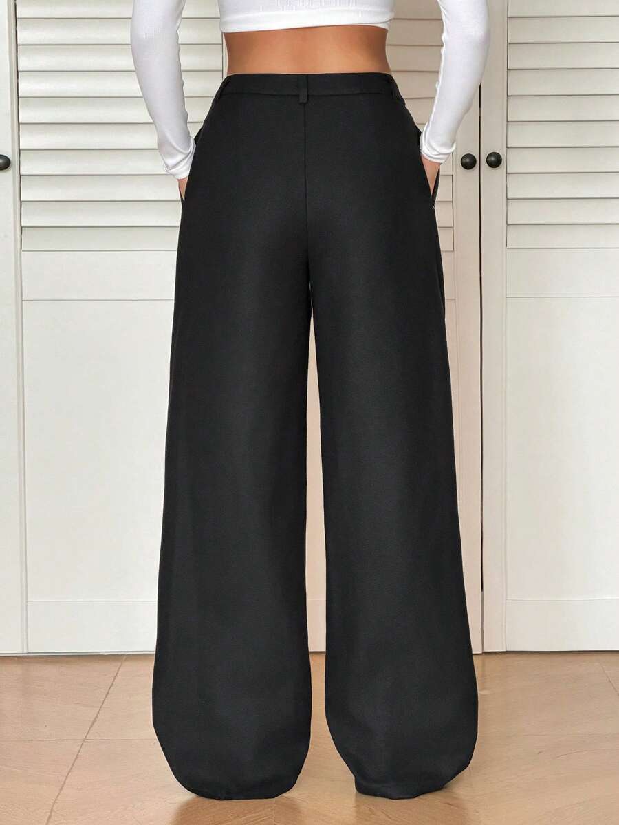 High Waist Pleated Wide Leg Pants