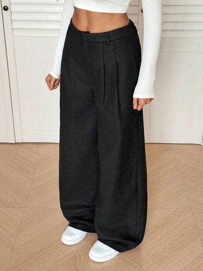 High Waist Pleated Wide Leg Pants