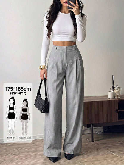 High Waist Pleated Wide Leg Pants