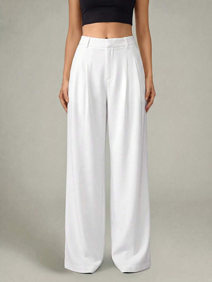 High Waist Pleated Wide Leg Pants