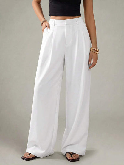 High Waist Pleated Wide Leg Pants