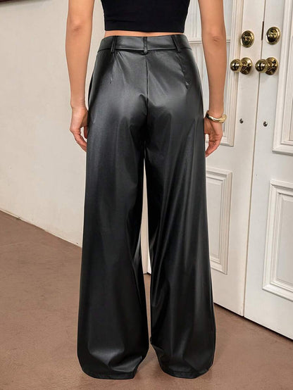 High Waist Pleated Wide Leg Pants