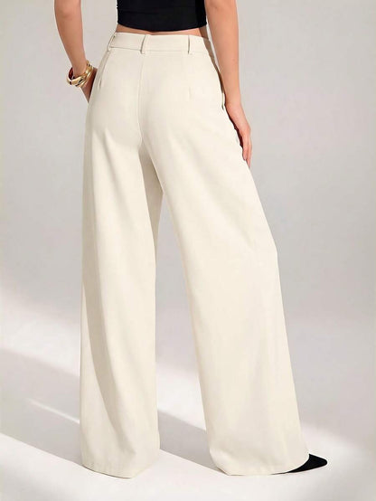 High Waist Pleated Wide Leg Pants