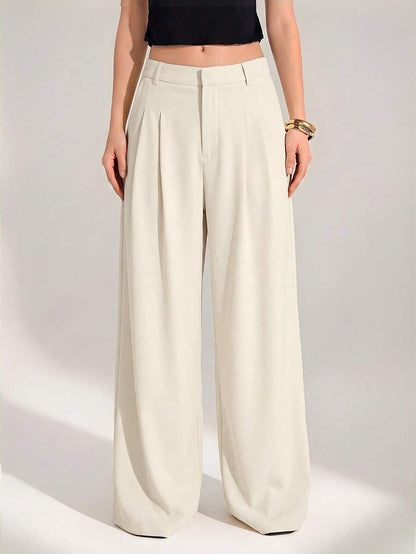 High Waist Pleated Wide Leg Pants