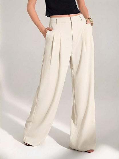 High Waist Pleated Wide Leg Pants